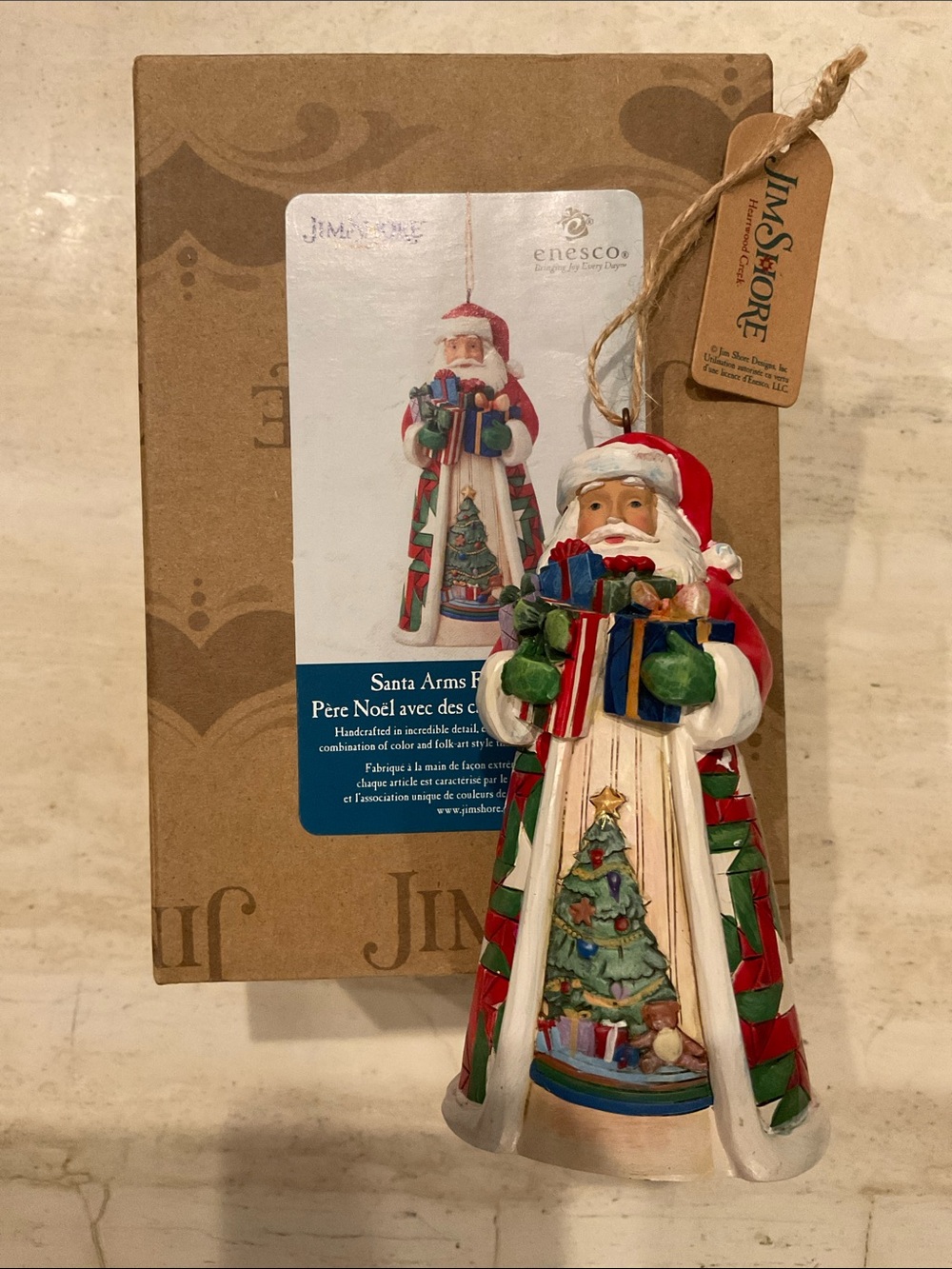 Jim Shore Santa Arms Full of Gifts Christmas Ornament in Box Heartwood Creek